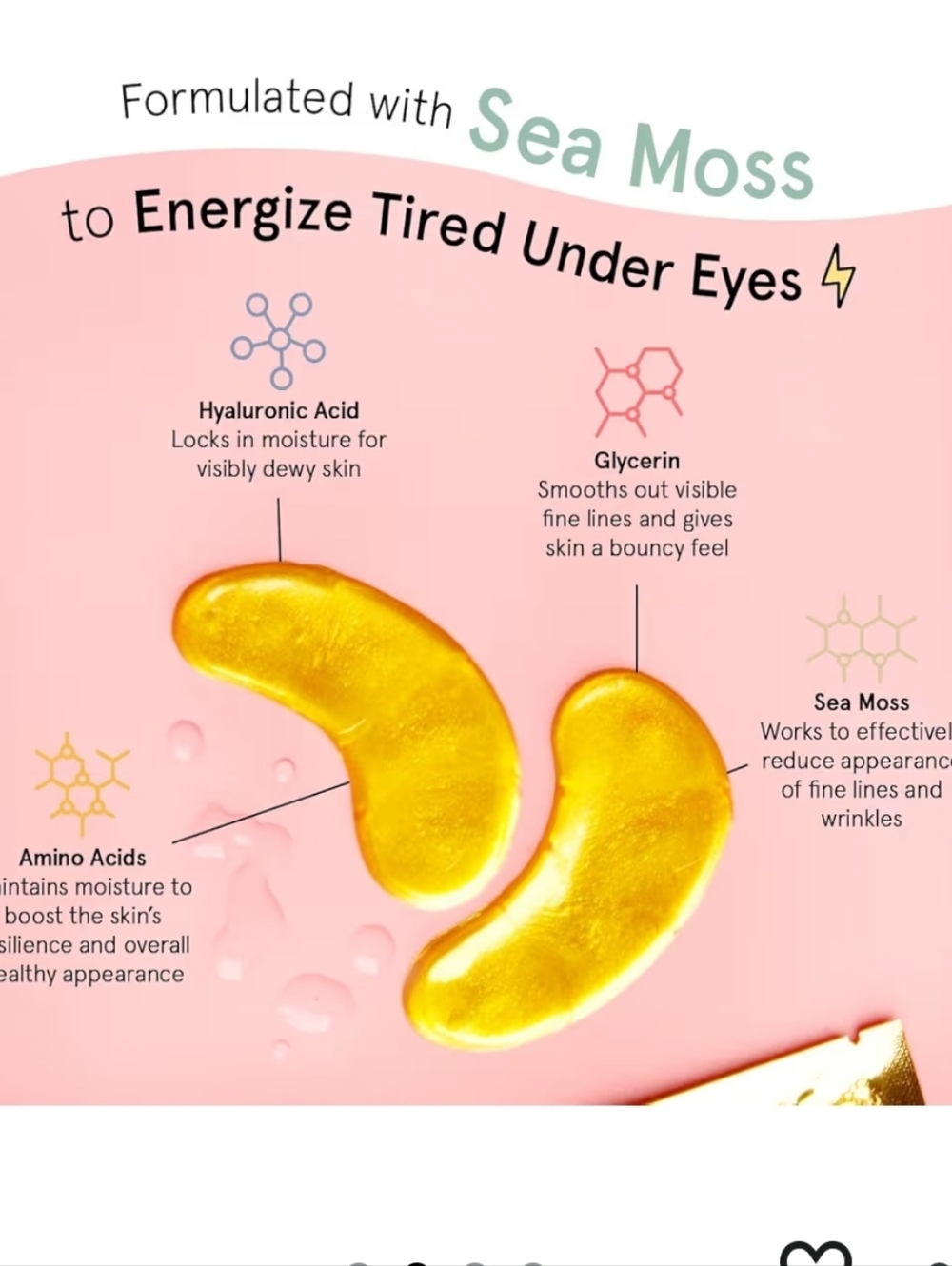 grace & stella Gold Energizing Eye Masks - 24 Pairs - Picture 2 of 4